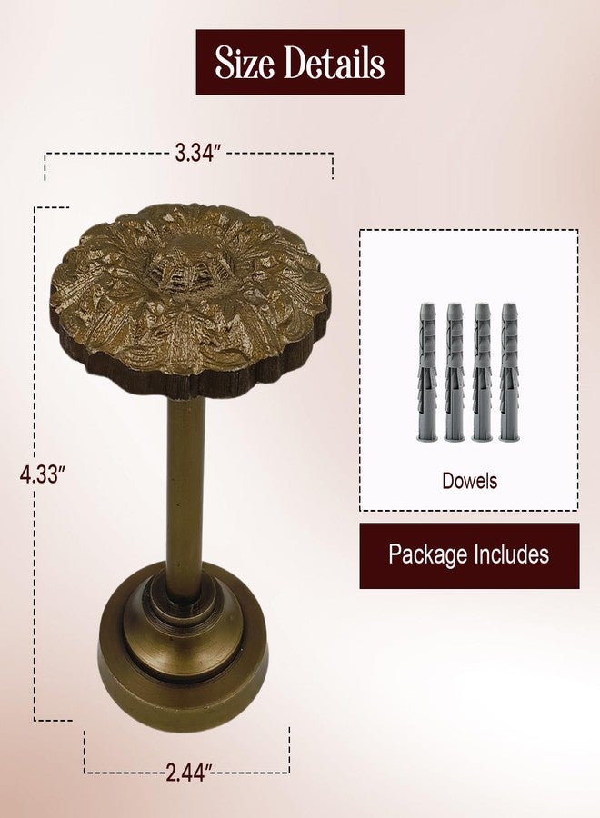 THDC Wall Mounted Floral Curtain Holdbacks (Pack of 2) - Boho Flowery Curtain Holders for Living Room, Bedroom, Office Drapes - Farmhouse Tiebacks for Curtains (Antique Brass Fleur) - Image 2